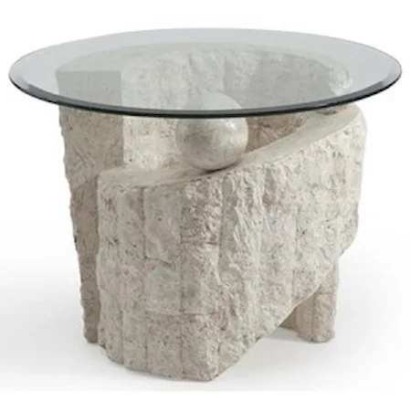 Contemporary Round Glass End Table